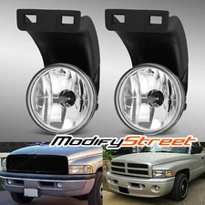 For 1994-2001 Dodge Ram 1500 2500 3500 Front Bumper Fog Lights+Bulbs Pair