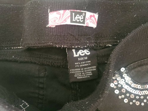 Girl's Lee Black Pull Up Pants Size 10 - Picture 4 of 8