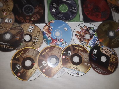 LOT OF 38 PC CD-ROM vintage video games,DISCS ONLY NO KEYS