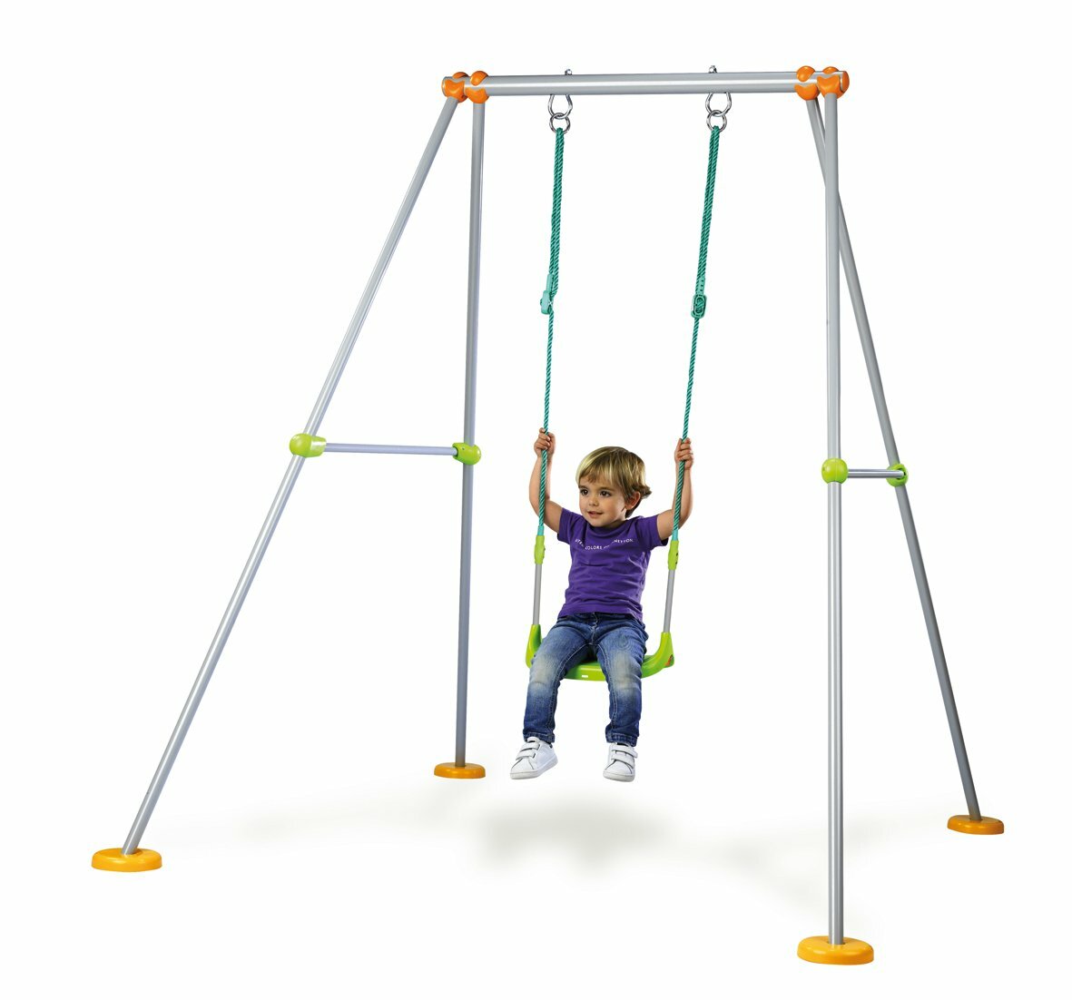 Balançoire Smoby 2 en 1 portique en métal pour enfant de 18 mois à 5 ans