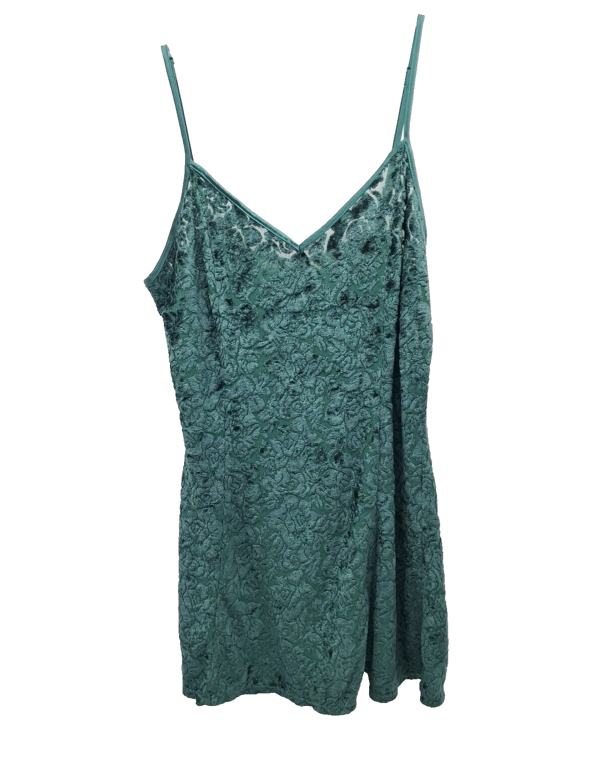 UNDERCOVER Vestito Babydoll Vintage Victorias Secret Velluto Burnout Slip Taglia M Verde Chemise