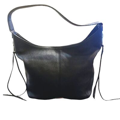 Rebecca Minkoff Brynn Black Pebbled Leather Hobo Bag Purse  display picture 2