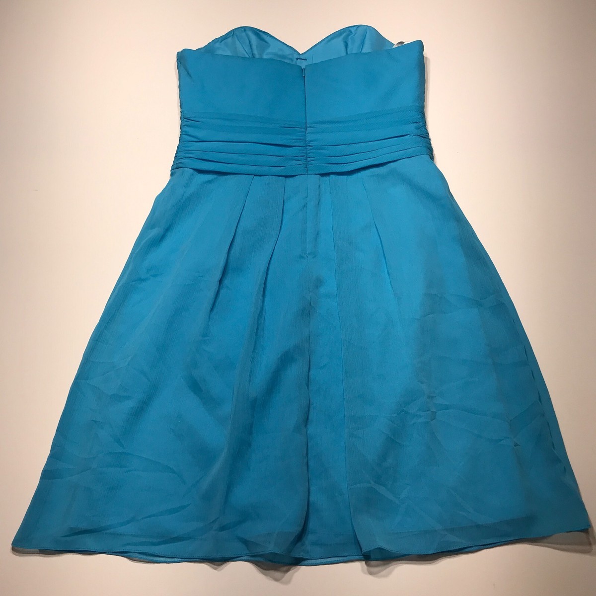 David's Bridal Bridesmaid Dress Womens Size 6 Malibu Blue Strapless Semi Formal David's Bridal Bridesmaid Dress Womens Size 6 Malibu Blue Strapless Semi Formal
