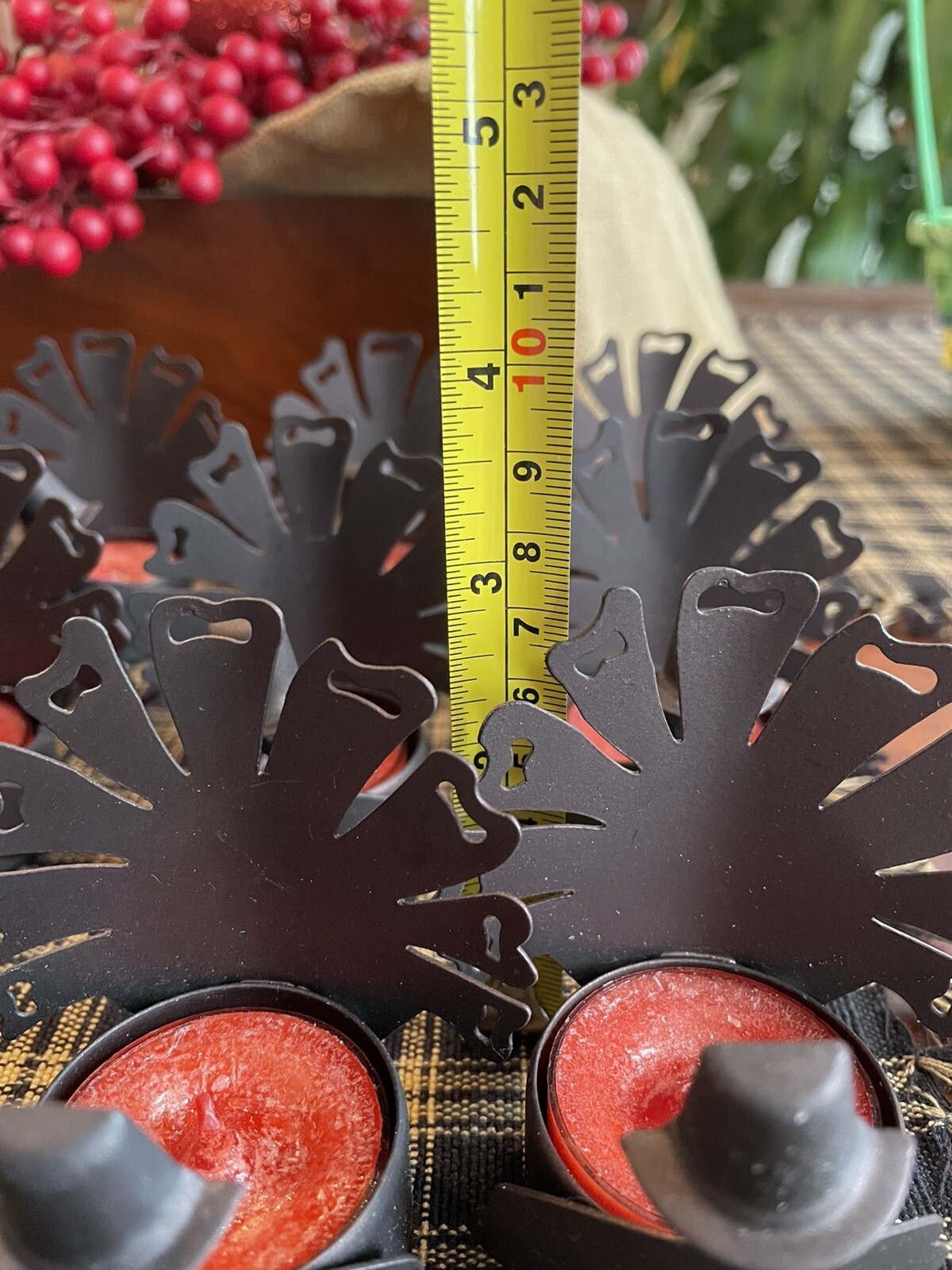 Set of 2 Yankee Candle TURKEY TEA LIGHT HOLDERS with Apple Pumpkin Tea Light.