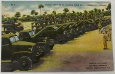 Antique Postcard WWII Era Linen Tyndall Field Panama City Florida