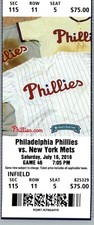 New York Mets vs Philadelphia Phillies 4/16/2016 Ticket Ryan Howard