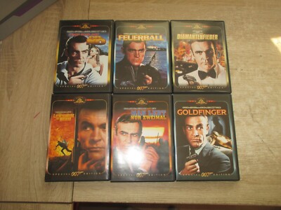 James Bond 007 Sean Connery 6 DVD Sammlung Goldfinger + Diamantenfieber + ...