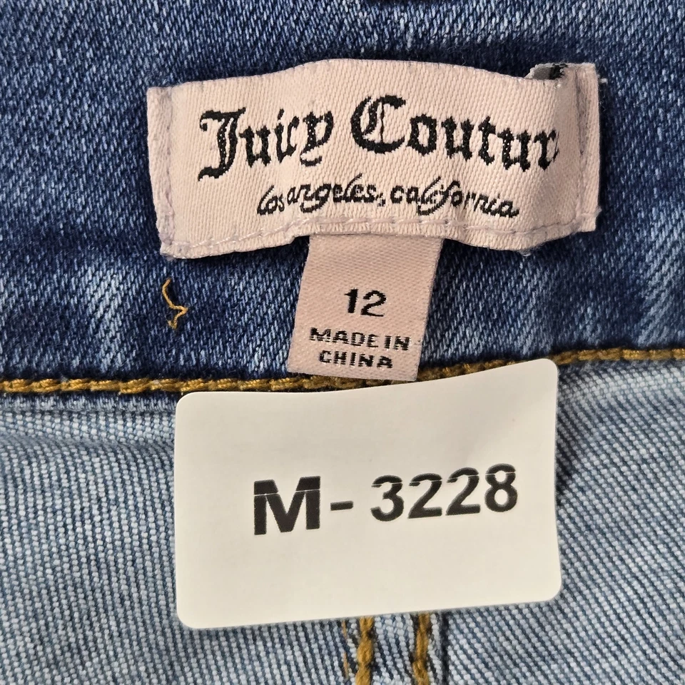 Juicy Couture 女式短裤 12 蓝色牛仔纽扣 4.5 英寸内缝棉 — 第 2/4 张图片