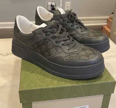 GUCCI MEN'S GG LACE UP SNEAKERS SIZE