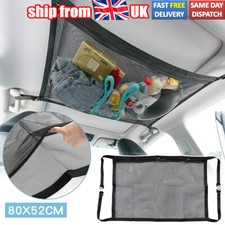 31x20in Car Roof Ceiling Cargo Net Mesh Storage Bag Luggage Pouch For Van Camper