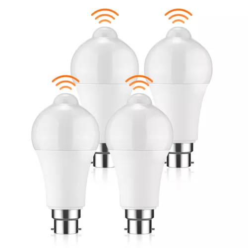 1-4PCS B22 Smart PIR Motion Sensor LED Bayonet Light Bulbs 12W 6000K Auto On/Off - Picture 13 of 16
