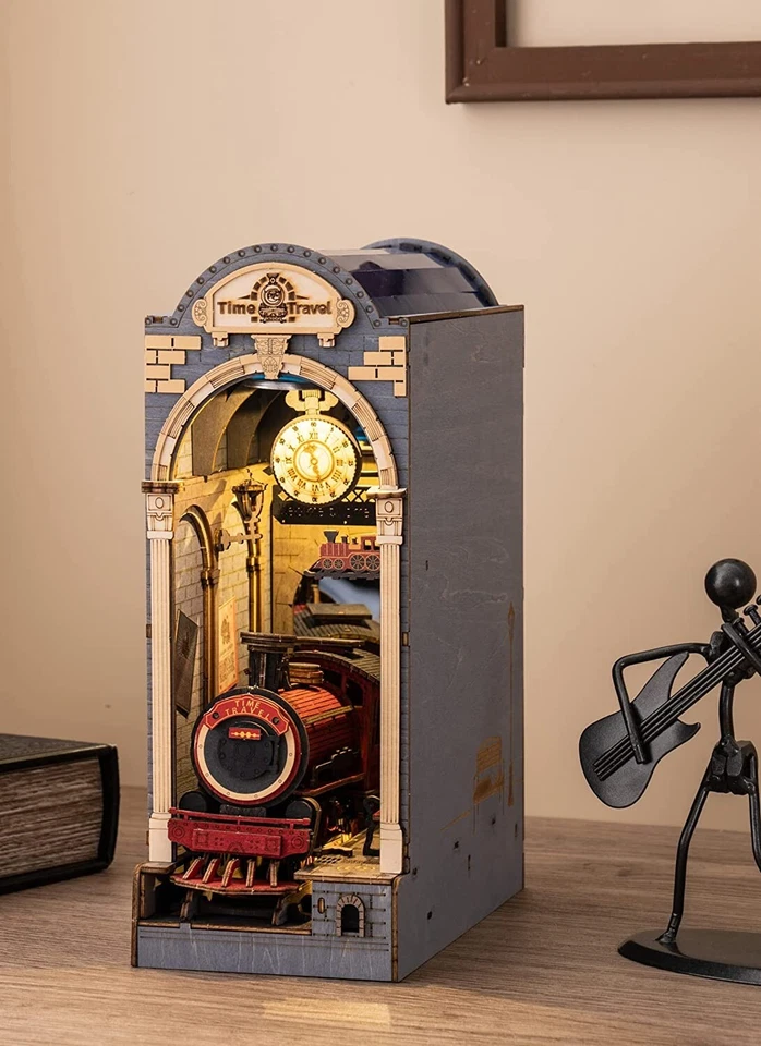 ROKR 3D Wooden Puzzle Bookend Book Nook Decor Insert DIY Model Building Kit - Image 4 of 4