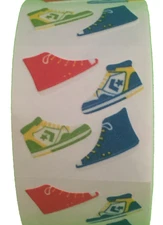 400 Sneaker Stickers in roll of 100 modules 2" x 2", each sticker 1.00", RFZ6501