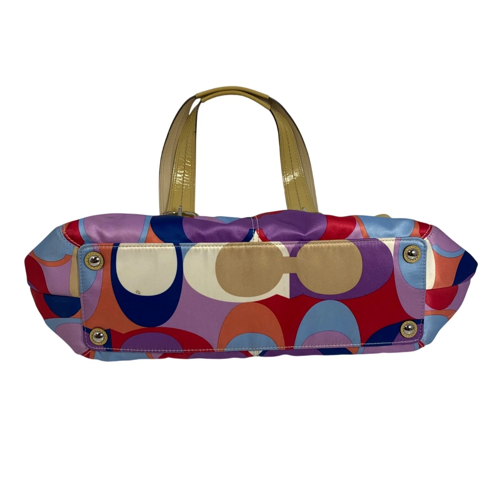 COACH Soho F13798 sciarpa stampa logo raso vernice bordo + etichetta borsa a tracolla