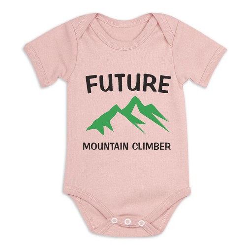 FUTURE MOUNTAIN CLIMBER Baby Bodysuit Babygrow Vest Geeky Funny Gift Mum Dad - Picture 22 of 22