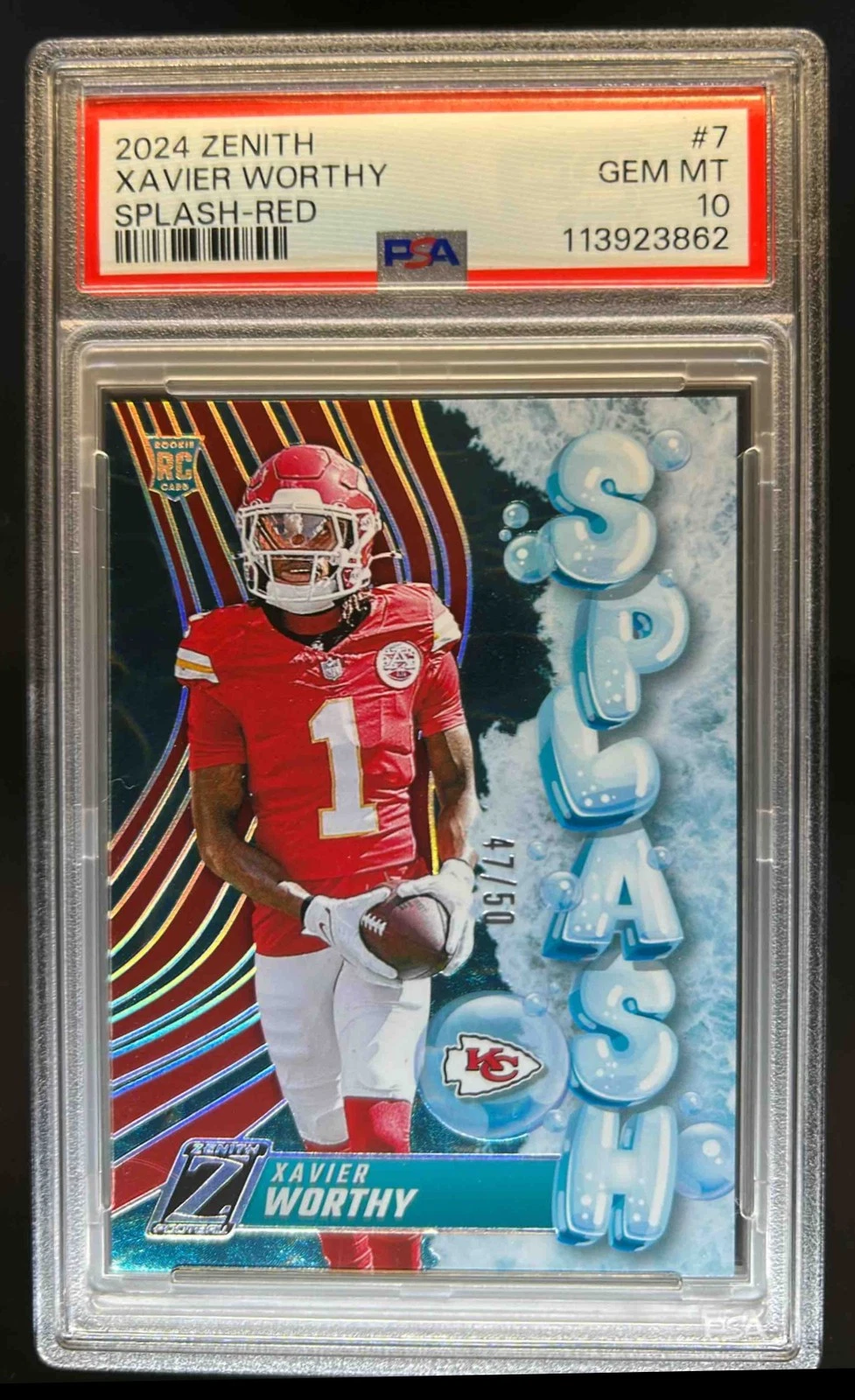 Xavier Worthy Panini Zenith Splash #7 Red