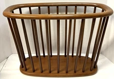 Vintage MCM Authentic Furniture Products El Segundo CA Wooden Magazine Rack