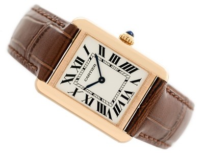 DAMENUHR CARTIER TANK LOUIS SOLO LADY SM 18K ROSEGOLD FULL SET 31MM REF W5200024