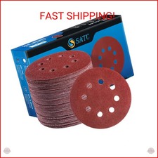 S SATC 72 PCS 5 Inch 8 Hole Hook and Loop Adhesive Sanding Discs Sandpaper for R 0.21 per gallon