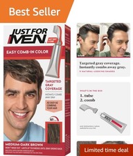 Patented Fast-Application Men's Hair Dye - Medium-Dark Brown A-40, Covers Grays