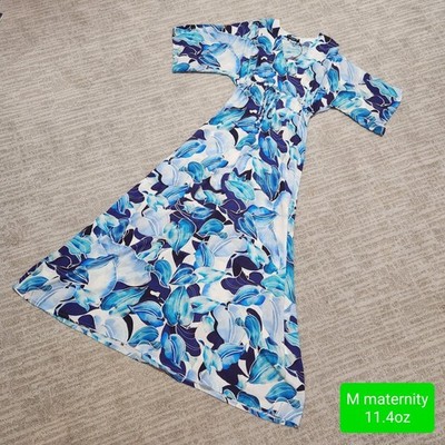 Pietro Brunelli Milano Flowy lightweight blue long maternity dress size M