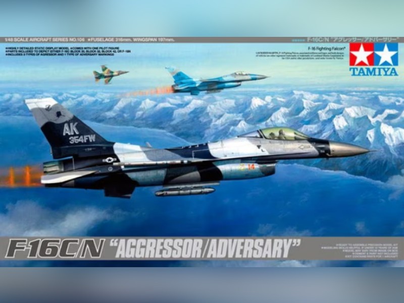 Tamiya F-16C/N 1/48 Aggressor Kit Modélisme avec Finitions Gravées Haute Fidélité