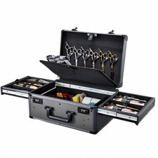 Barber Case with Clippers Sliding Tray Professional Grooming Hard Suitcase Tool