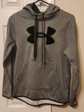 Under Armour Sweater Small Gray Pullover Hoodie Pockets Logo Athletic Men’s