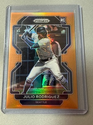 Julio Rodriguez 2022 Panini Prizm Neon Orange Prizm RC /100 #40 Mariners