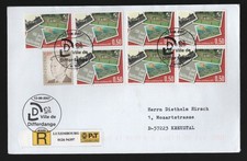 2007 Luxembourg Differdange 7x on registered cover with receipt