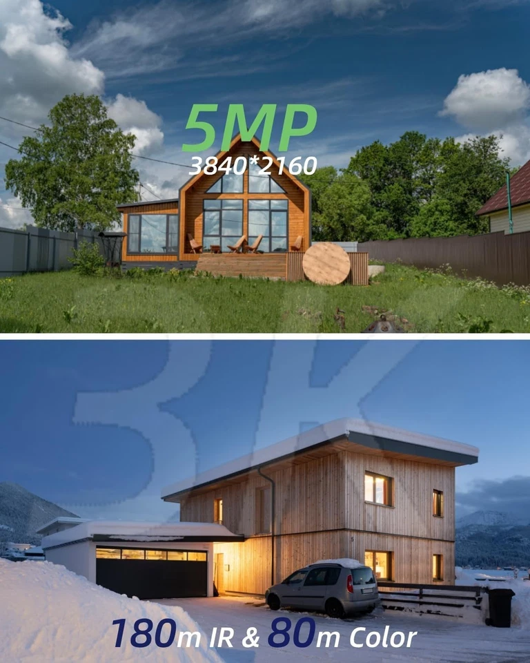 5MP Telecamera WiFi Esterno, Zoom Ottico 3D 30X, Visione Notturna IR 180 m & Col - Immagine 3 di 4