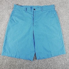 Fairway Outfitters Blue Plaid Men's Golfing Shorts Size 34 Golf Outdoors