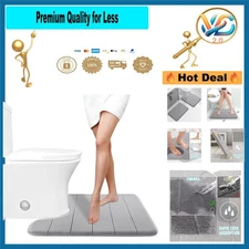 Memory Foam Toilet Bath Mat U-Shaped Contour Rug – Non-Slip, Water Absorbent,...