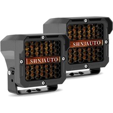 5 Inch Amber Yellow Led Offroad Lights 120w Super Bright Cube Pods Spot Floo...