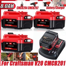 20Volt For Craftsman V20 8.0Ah Lithium Battery CMCB204 CMCB202 CMCB205 /Charger