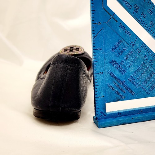 Tory Burch Black Jewel Crystal Logo Liana Ballet Flats Size 8.5 M *No Box - Picture 6 of 11