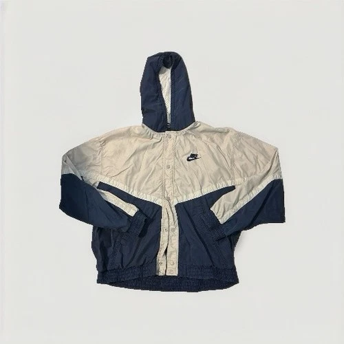 Vintage Nike Basketball Windbreaker Jacket L Navy White Hooded 90s Y2K - product listing photo