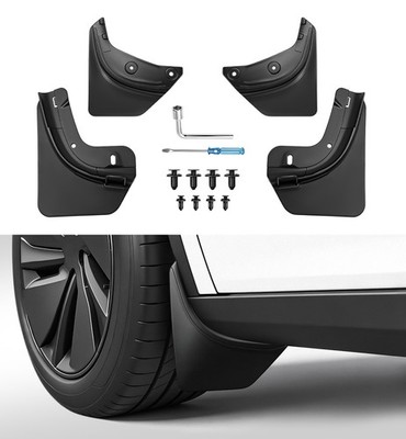 No Drilling Mud Flaps Splash Guards Front & Rear Set for Tesla Model Y 2020-2024