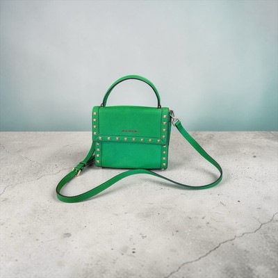 Michael Kors Green Studded Mini Top Handle Crossbody Bag