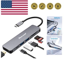 USB C Hub for MacBook – 7-in-1 USBC Adapter with 4K HDMI, 100W PD, USB 3.0 5G...