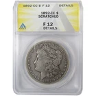 1892 CC Morgan Silver Dollar F 12 Details ANACS $1 Coin SKU:I25414