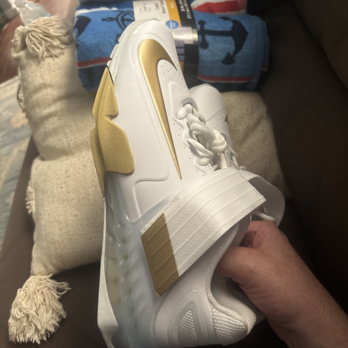 Nike Savaleos White Metallic Gold Weightlifting Shoes CV5708 