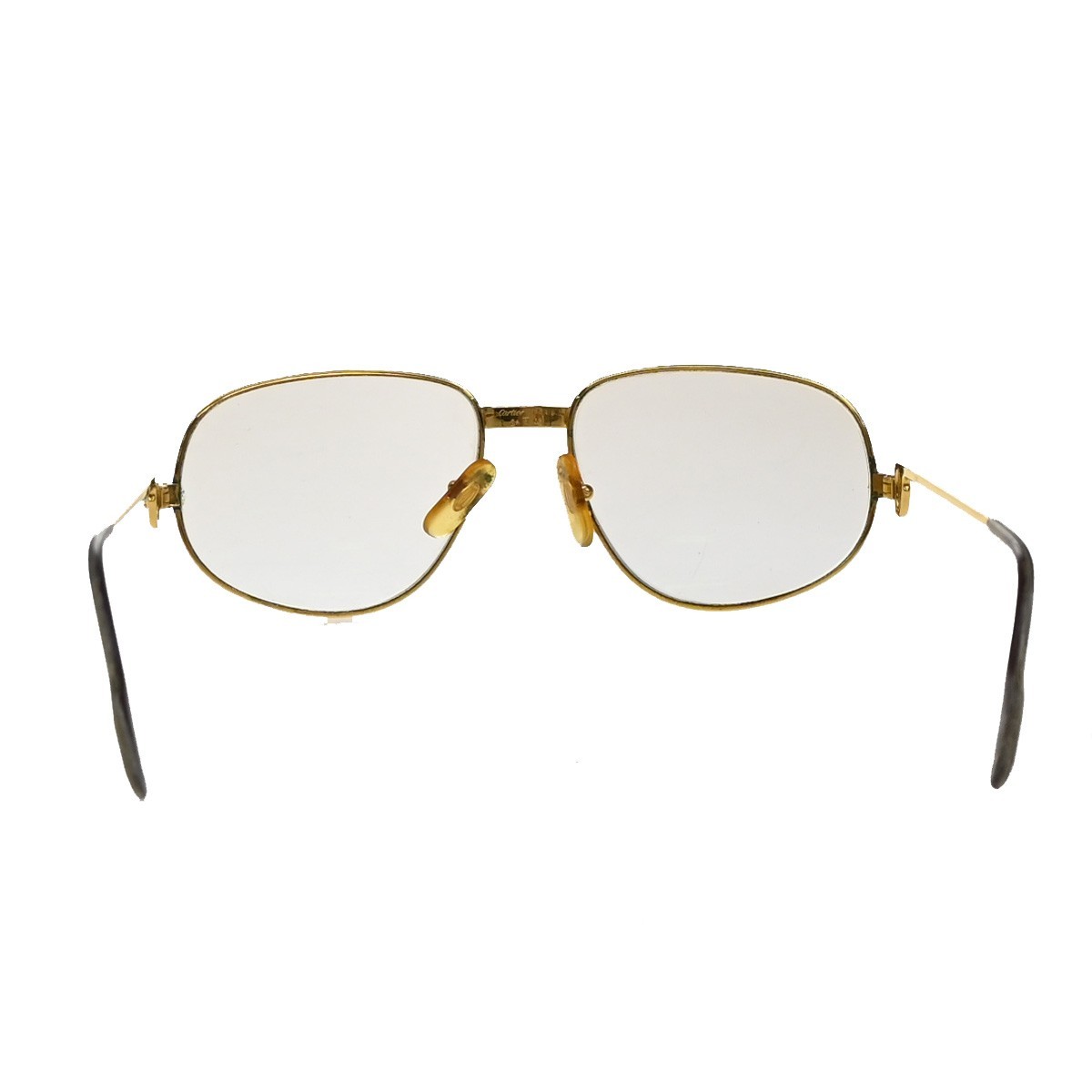 CARTIER Logos Sunglasses Eye Wear Metal Plastic Gold Brown France CARTIER Logos Trinity Glasses Eye Wear Metal Plastic Gold  main image 3