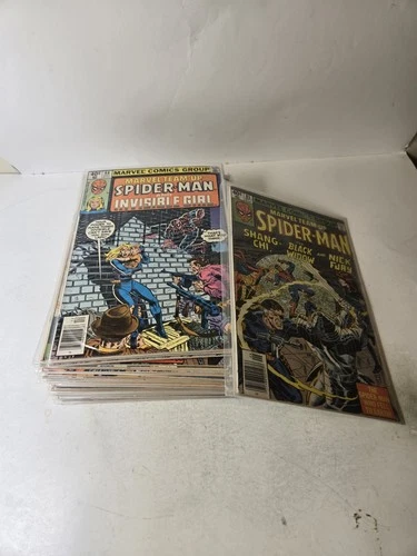 Vintage Marvel Spider-man Bronze Age Comic Book Lot Of 29 Books Bagged Boarded