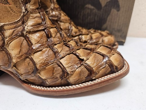 Cody James Exotic Pirarucu Western Boot Brown Men's Size 8.5D (BBME404) - Picture 13 of 24