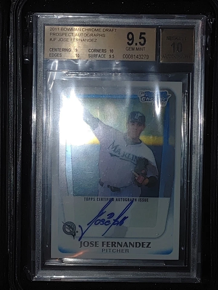Beckett Grado 2011 Bowman cromo draft jose fernandez auto novato radiocontrol BGS 9,5 10 Foto 3 de 4