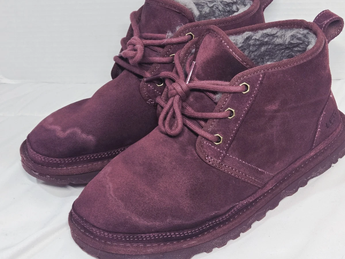 Distressed Combat Chukka Shoes Mens 9 Plum Purple‎ KR3W Lace Up Ankle Boots Purple Victorian Pattern Vegan Leather Combat Boots: Gothic  main image 3