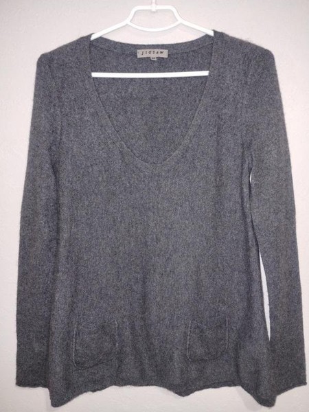 Women Jigsaw Sweater Grey Cashmere 36 / S / 44