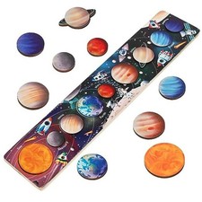Solar System Toys for Kids 3-6, Wooden Space Puzzle, Planets for Small-Pro