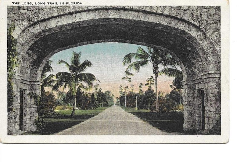 Vintage White Border Postcard The Long Long Trail Florida  013013